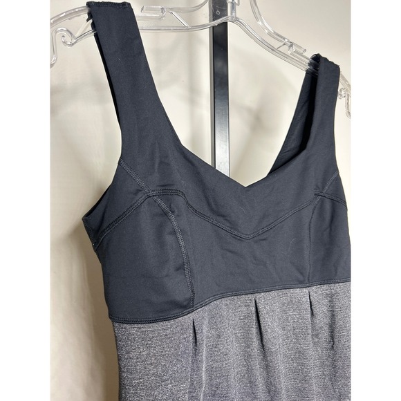Lululemon Size 6 Black Grey Heathered Ruched Drawstring Tank Top Athleisure - Picture 2 of 6